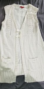 Cream, sleeveless sweater